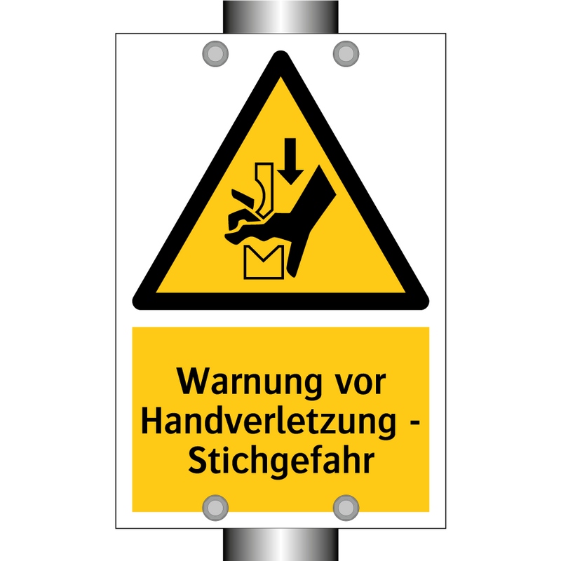 Warnung vor Handverletzung - Stichgefahr