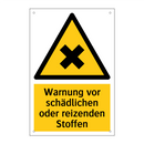 Warnung vor schädlichen oder reizenden Stoffen