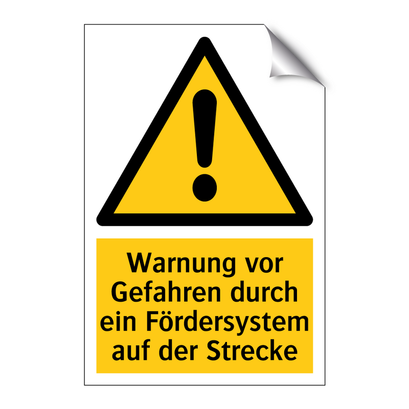 Warnung vor Gefahren durch ein Fördersystem auf der Strecke