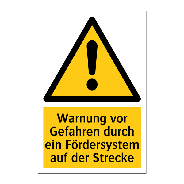 Warnung vor Gefahren durch ein Fördersystem auf der Strecke