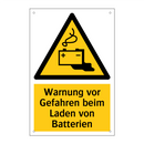 Warnung vor Gefahren beim Laden von Batterien