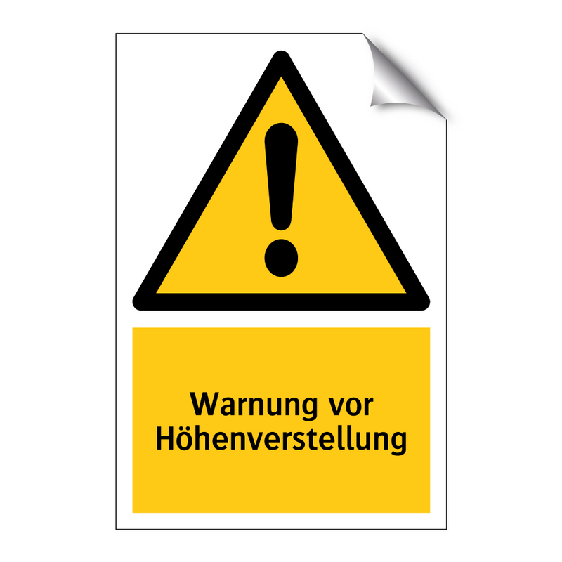 Warnung vor Höhenverstellung