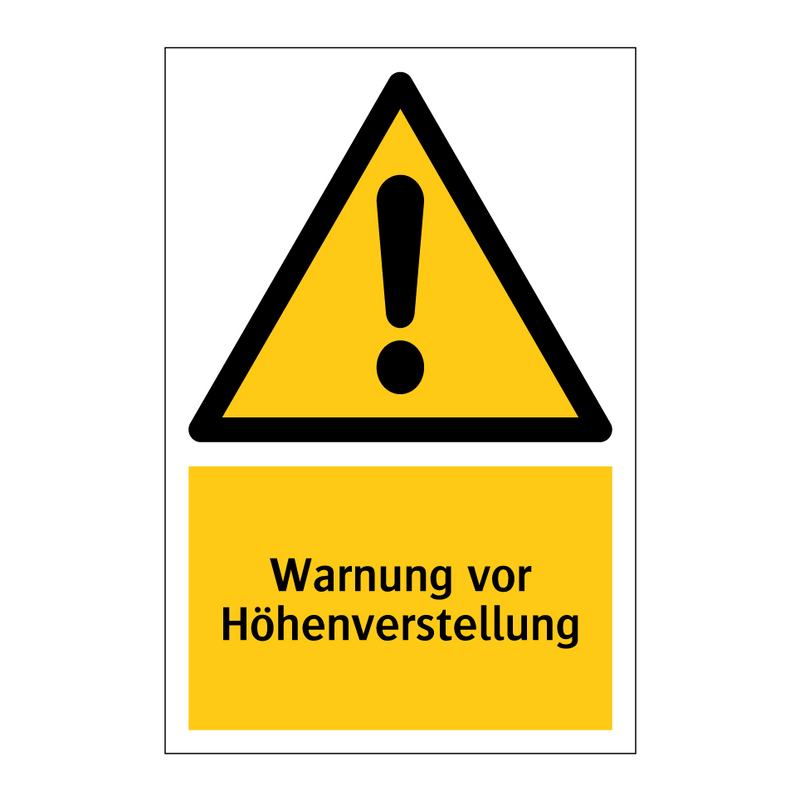 Warnung vor Höhenverstellung