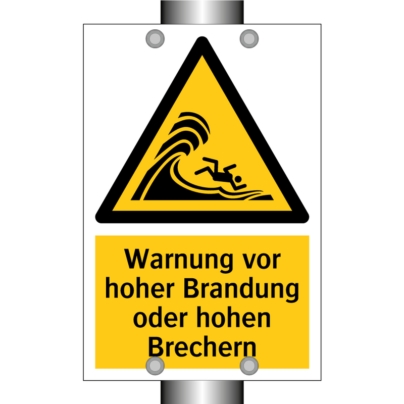 Warnung vor hoher Brandung oder hohen Brechern