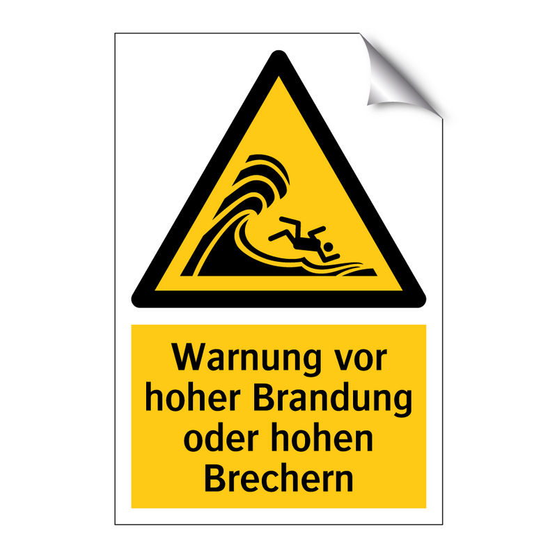 Warnung vor hoher Brandung oder hohen Brechern
