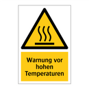 Warnung vor hohen Temperaturen