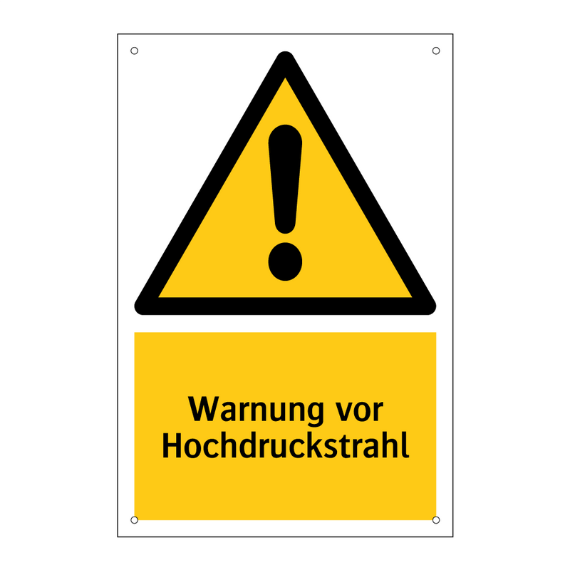 Warnung vor Hochdruckstrahl