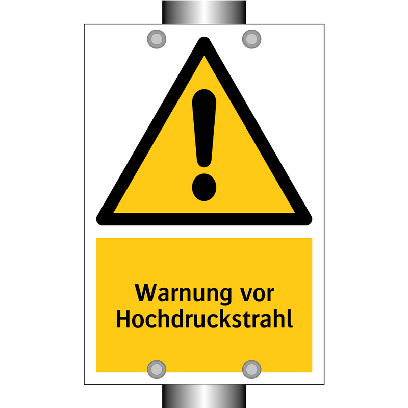 Warnung vor Hochdruckstrahl