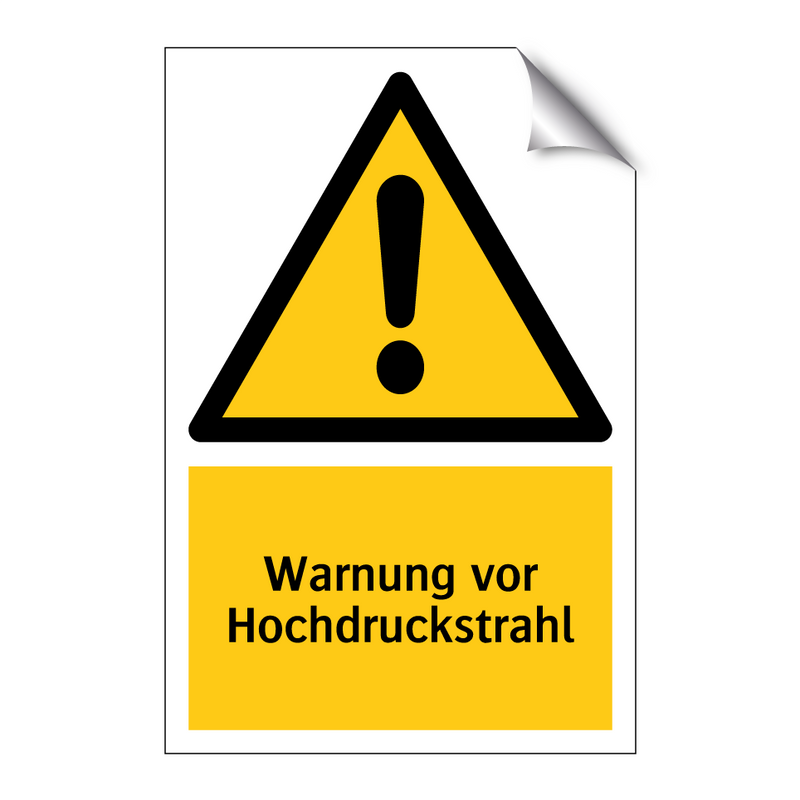Warnung vor Hochdruckstrahl
