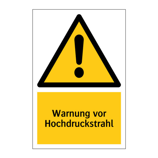 Warnung vor Hochdruckstrahl