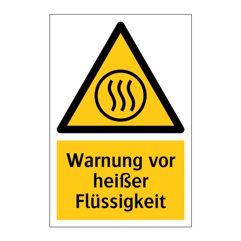Warnung vor heißer Flüssigkeit