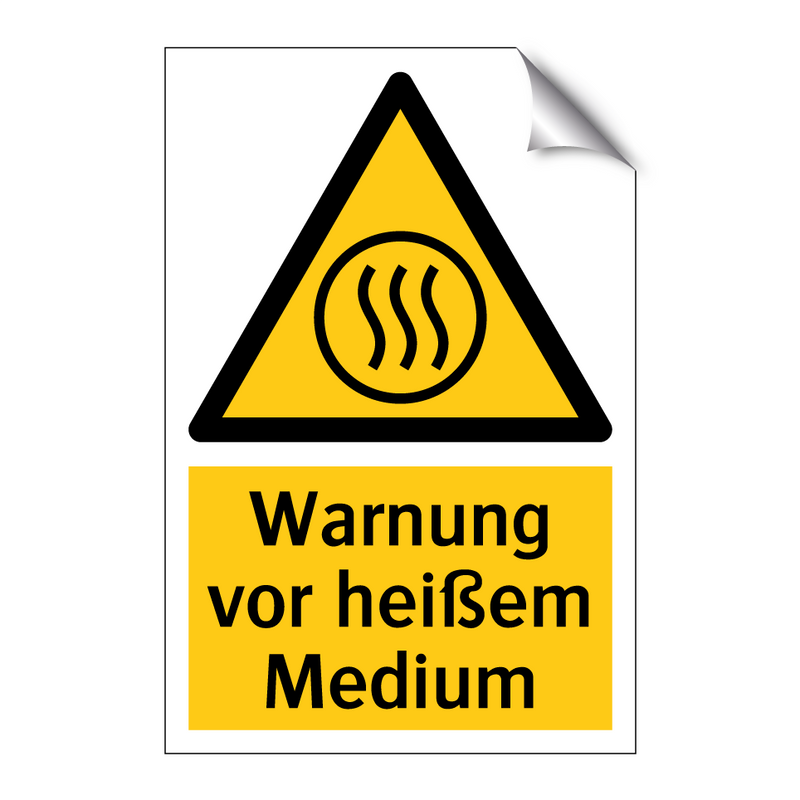 Warnung vor heißem Medium