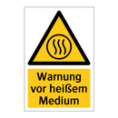 Warnung vor heißem Medium