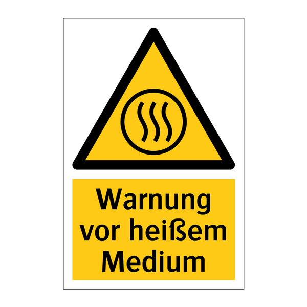 Warnung vor heißem Medium