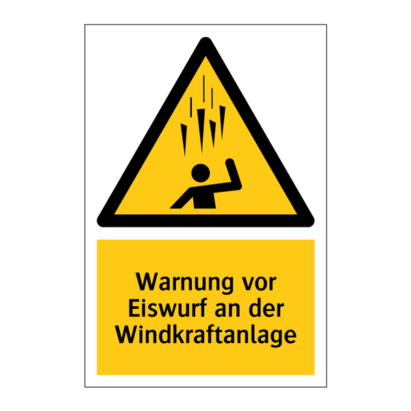 Warnung vor Eiswurf an der Windkraftanlage