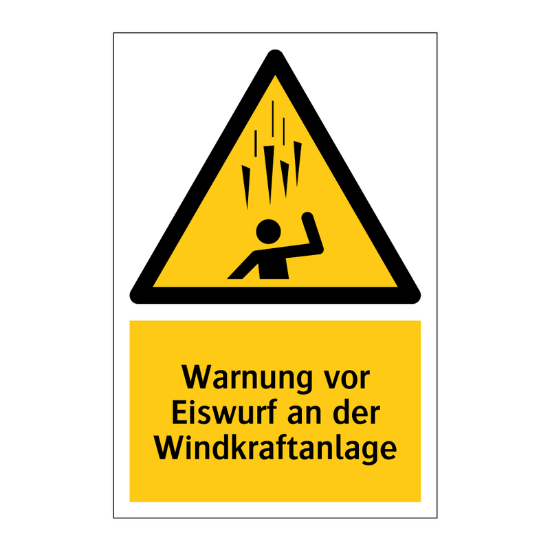 Warnung vor Eiswurf an der Windkraftanlage