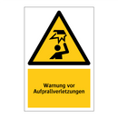 Warnung vor Aufprallverletzungen