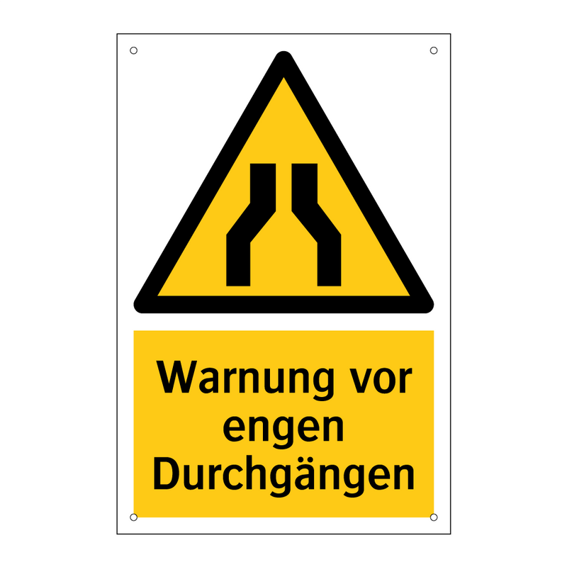 Warnung vor engen Durchgängen