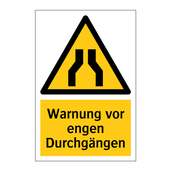 Warnung vor engen Durchgängen