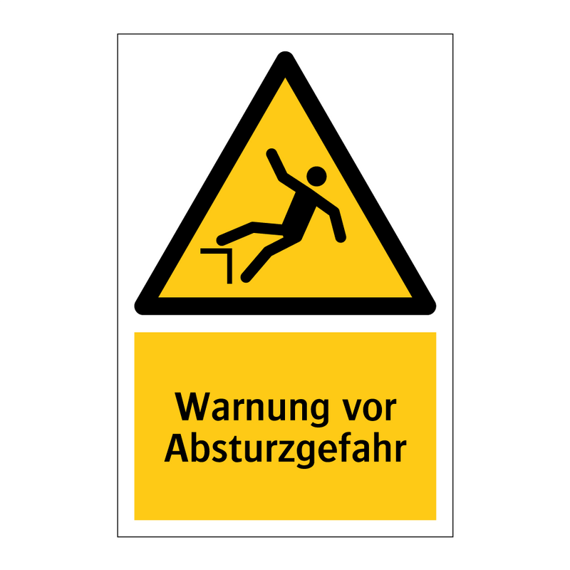 Warnung vor Absturzgefahr