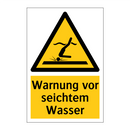 Warnung vor seichtem Wasser