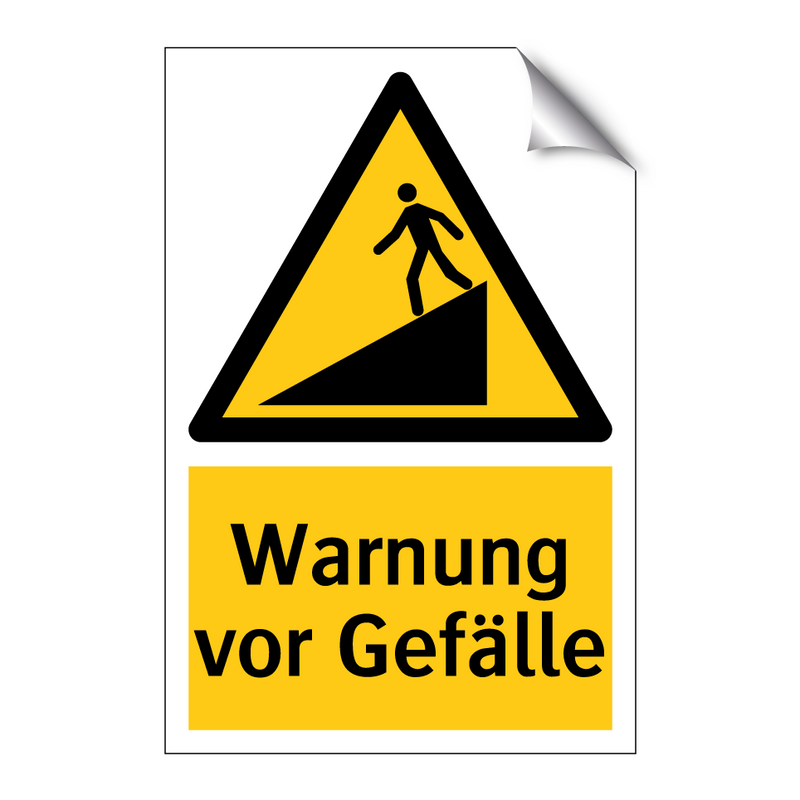 Warnung vor Gefälle