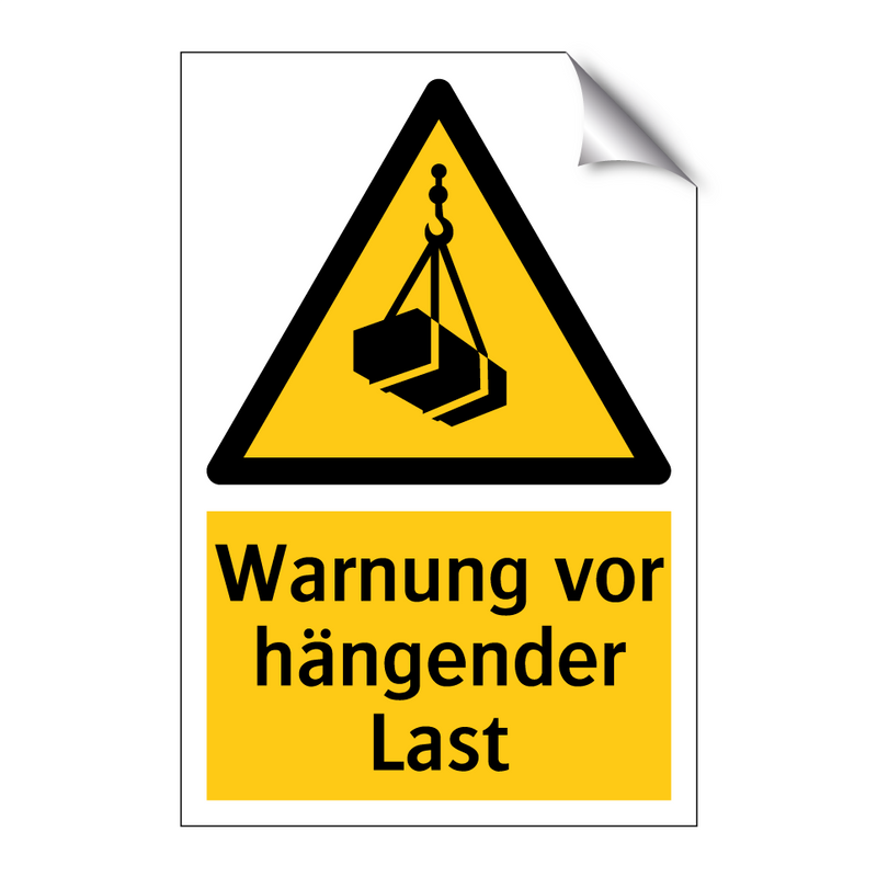 Warnung vor hängender Last