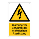 Warnung vor Berühren der elektrischen Ausrüstung