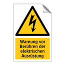 Warnung vor Berühren der elektrischen Ausrüstung