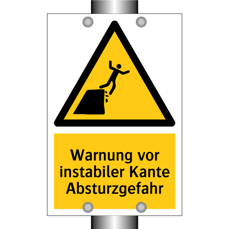 Warnung vor instabiler Kante Absturzgefahr