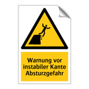 Warnung vor instabiler Kante Absturzgefahr