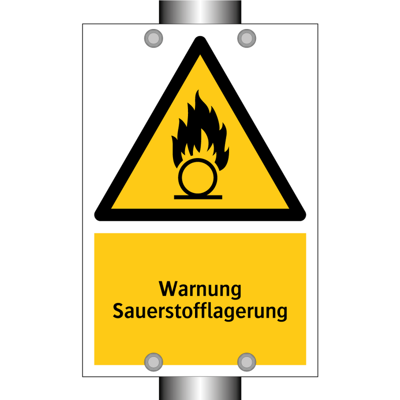 Warnung Sauerstofflagerung