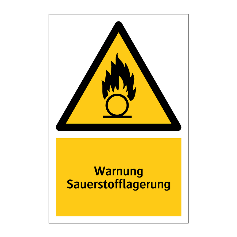 Warnung Sauerstofflagerung