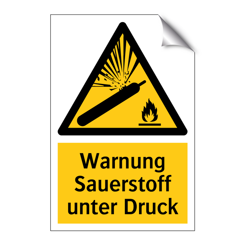 Warnung Sauerstoff unter Druck