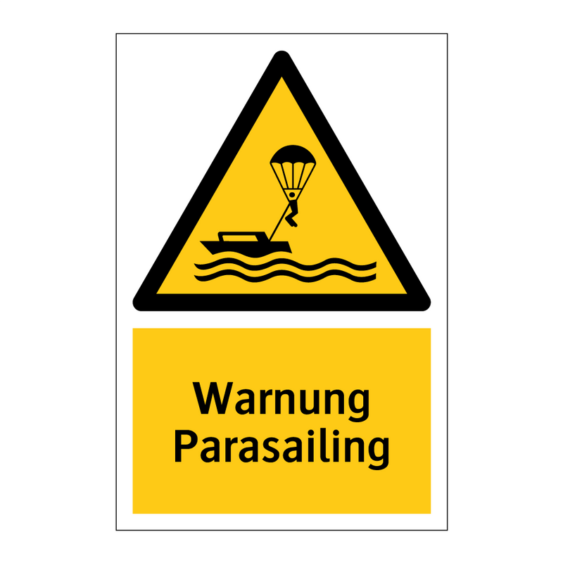 Warnung Parasailing