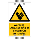 Warnung: Erdnüsse sind an diesem Ort vorhanden.