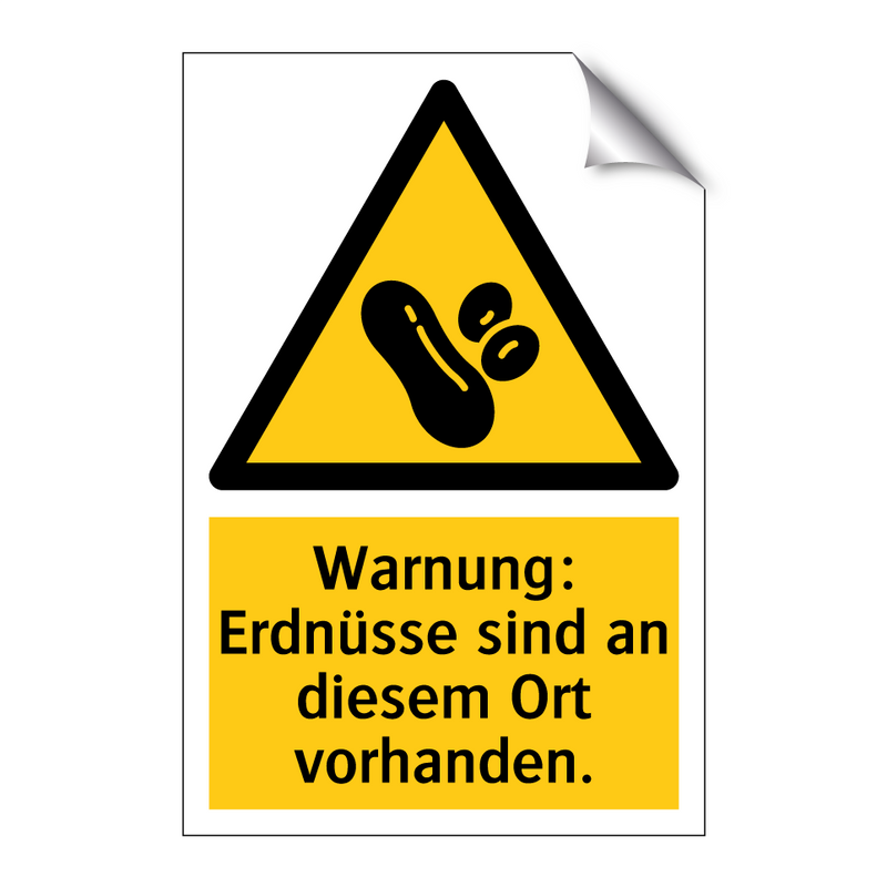 Warnung: Erdnüsse sind an diesem Ort vorhanden.