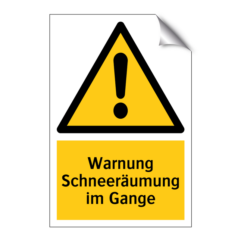 Warnung Schneeräumung im Gange