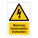 Warnung Solarmodule Vorhanden
