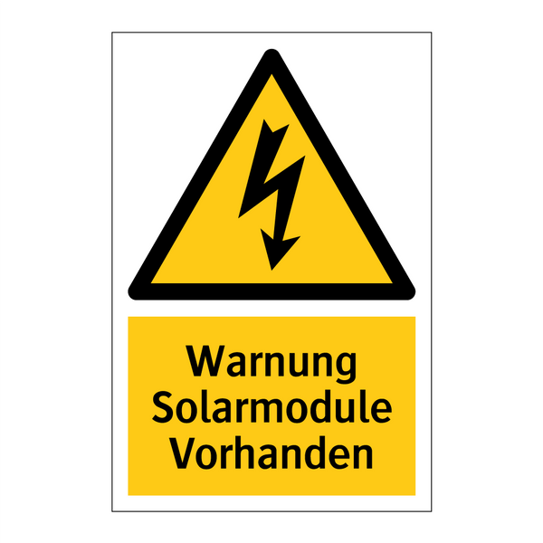 Warnung Solarmodule Vorhanden