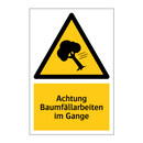 Achtung Baumfällarbeiten im Gange