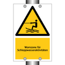 Warnzone für Schleppwasseraktivitäten