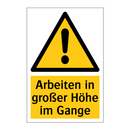 Arbeiten in großer Höhe im Gange