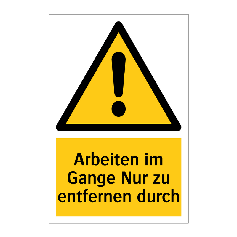 Arbeiten im Gange Nur zu entfernen durch