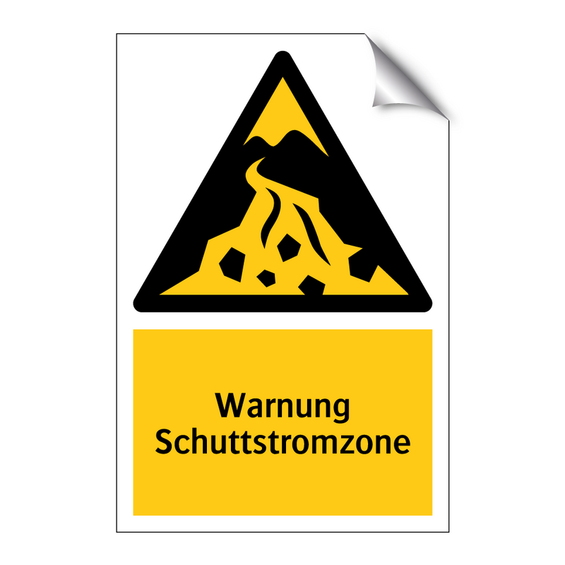 Warnung Schuttstromzone