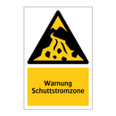 Warnung Schuttstromzone