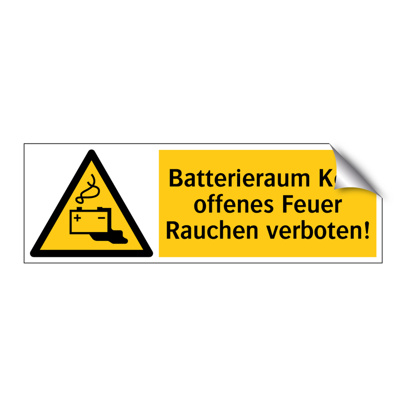 Batterieraum Kein offenes Feuer Rauchen verboten!