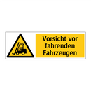 Vorsicht vor fahrenden Fahrzeugen