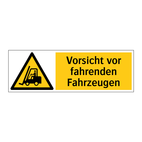 Vorsicht vor fahrenden Fahrzeugen