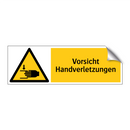 Vorsicht Handverletzungen
